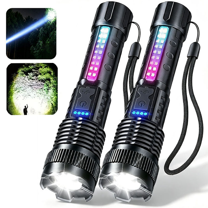 Outdoor Camping Glamping Share - 2pcs/set High Power LED Flashlight Strong