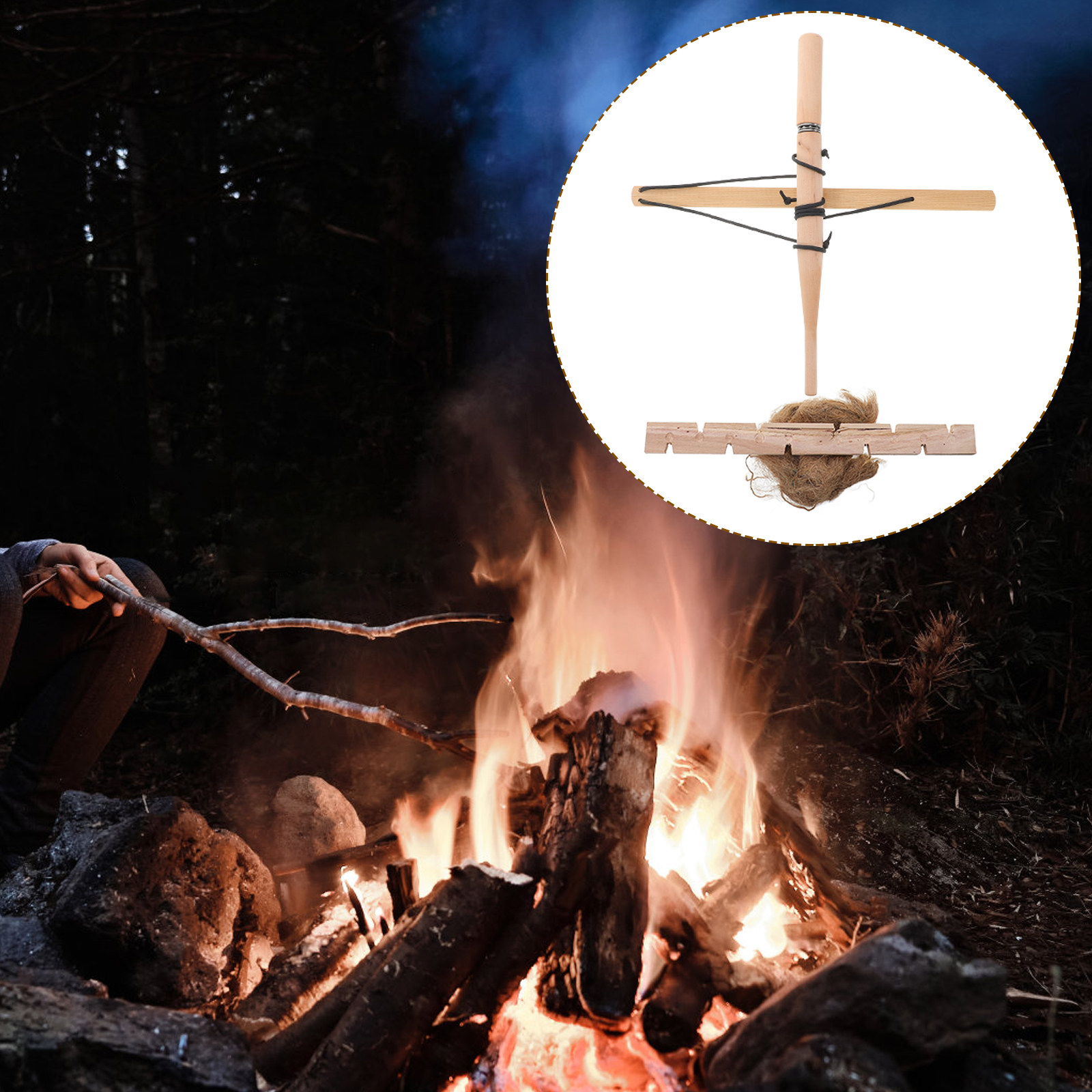 Outdoor Y Camping - Primitive Fire Starters Bow Drill Outdoor
