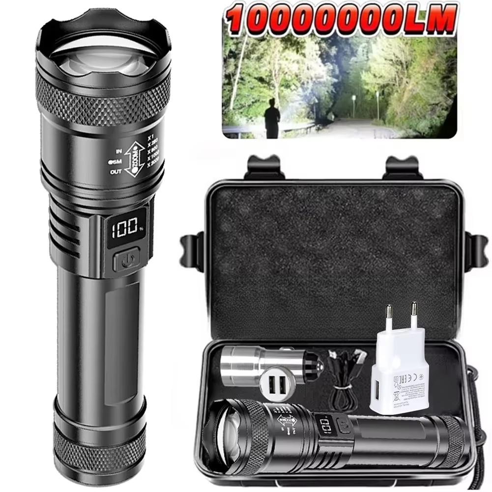 Outdoor Camping Lampe - 100000LM Super Bright Flashlight Type-C Rechargeable