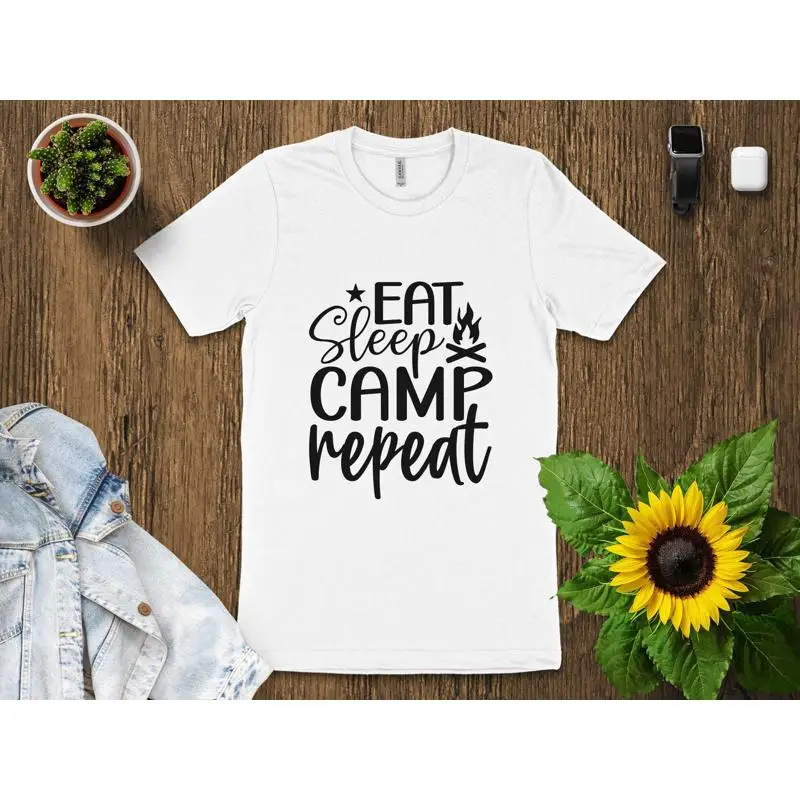 Outdoor Camping Adventures - Eat Sleep Camp Repeat T Shirt