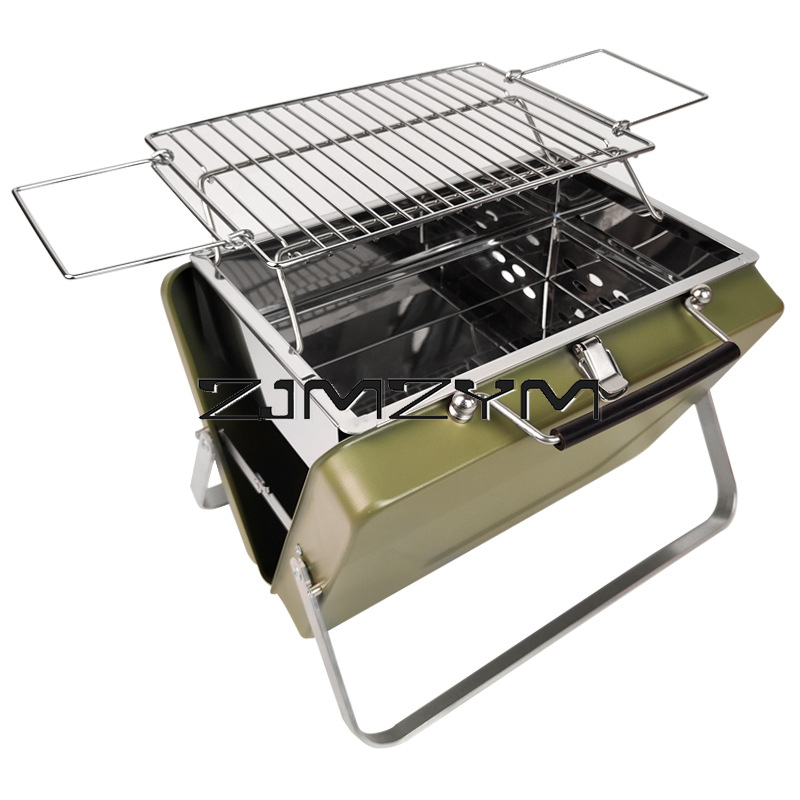 Outdoor Camping Griddle - Foldable Barbecue Grill Adjustable Height Meshes