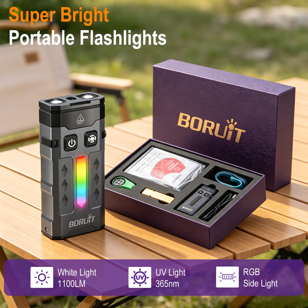 BORUiT EV20 EDC Flashlight 110 - Outdoor Camping Glamping Share recension och pris
