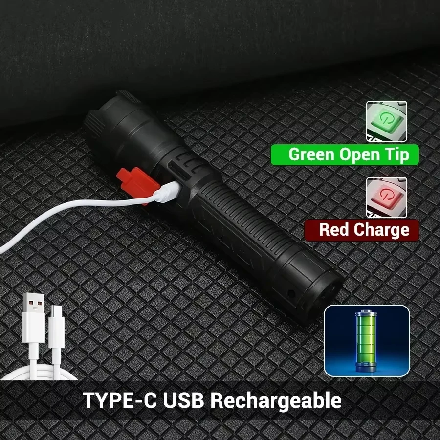 High Strong Power Led Flashlig - Outdoor Camping Lampe recension och pris