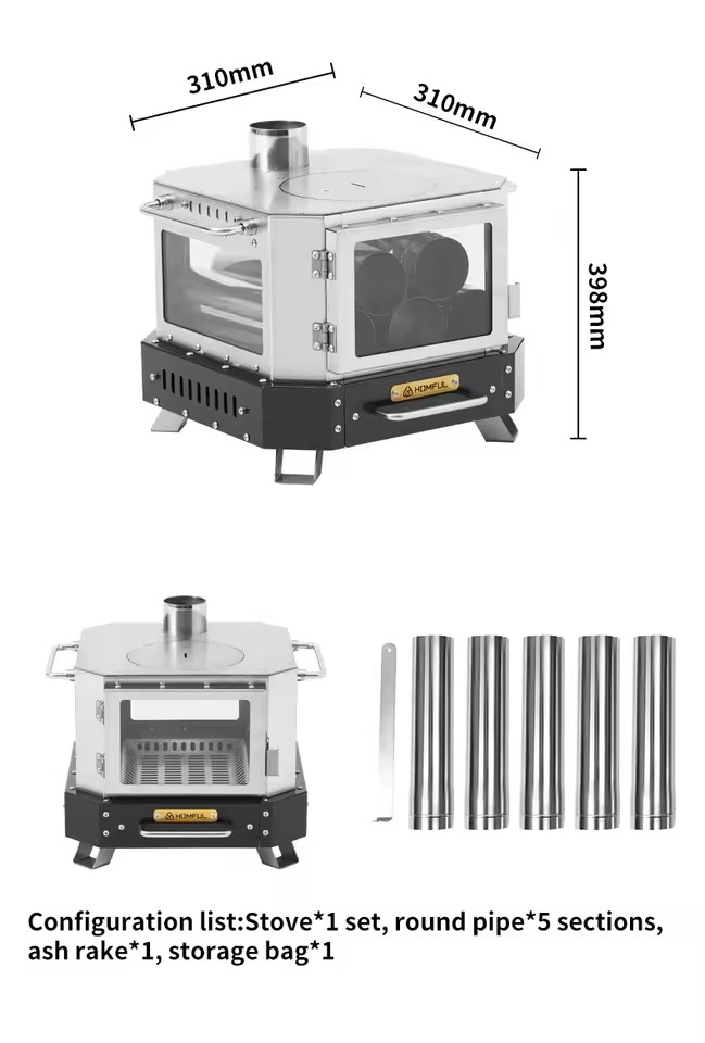 HOMFUL Portable Firewood Stove - Outdoor Camping Wood Burning Stove recension och pris