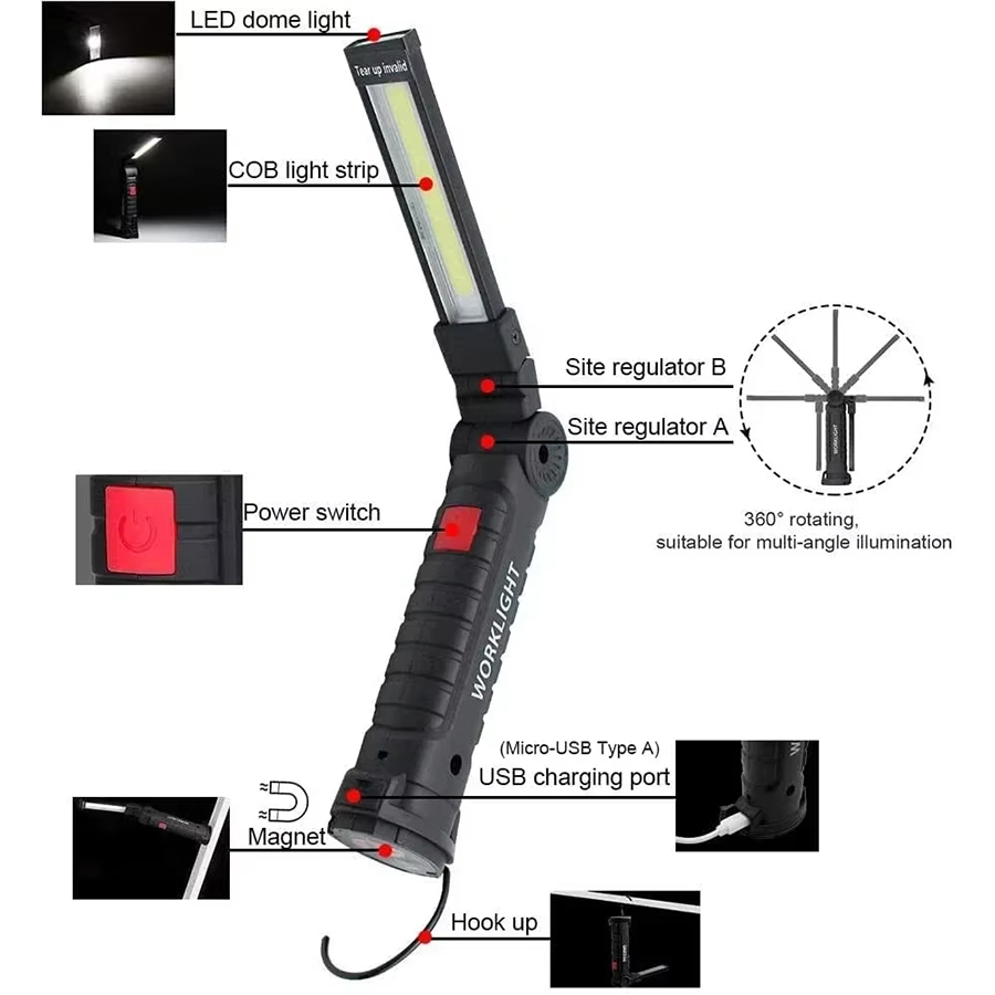 Portable LED Flashlight with M - Outdoor Camping Lampe recension och pris