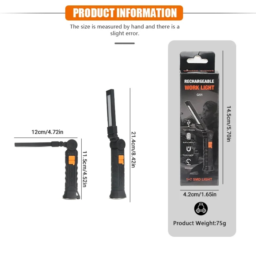 Portable COB LED Flashlight US - Outdoor Camping Lampe recension och pris