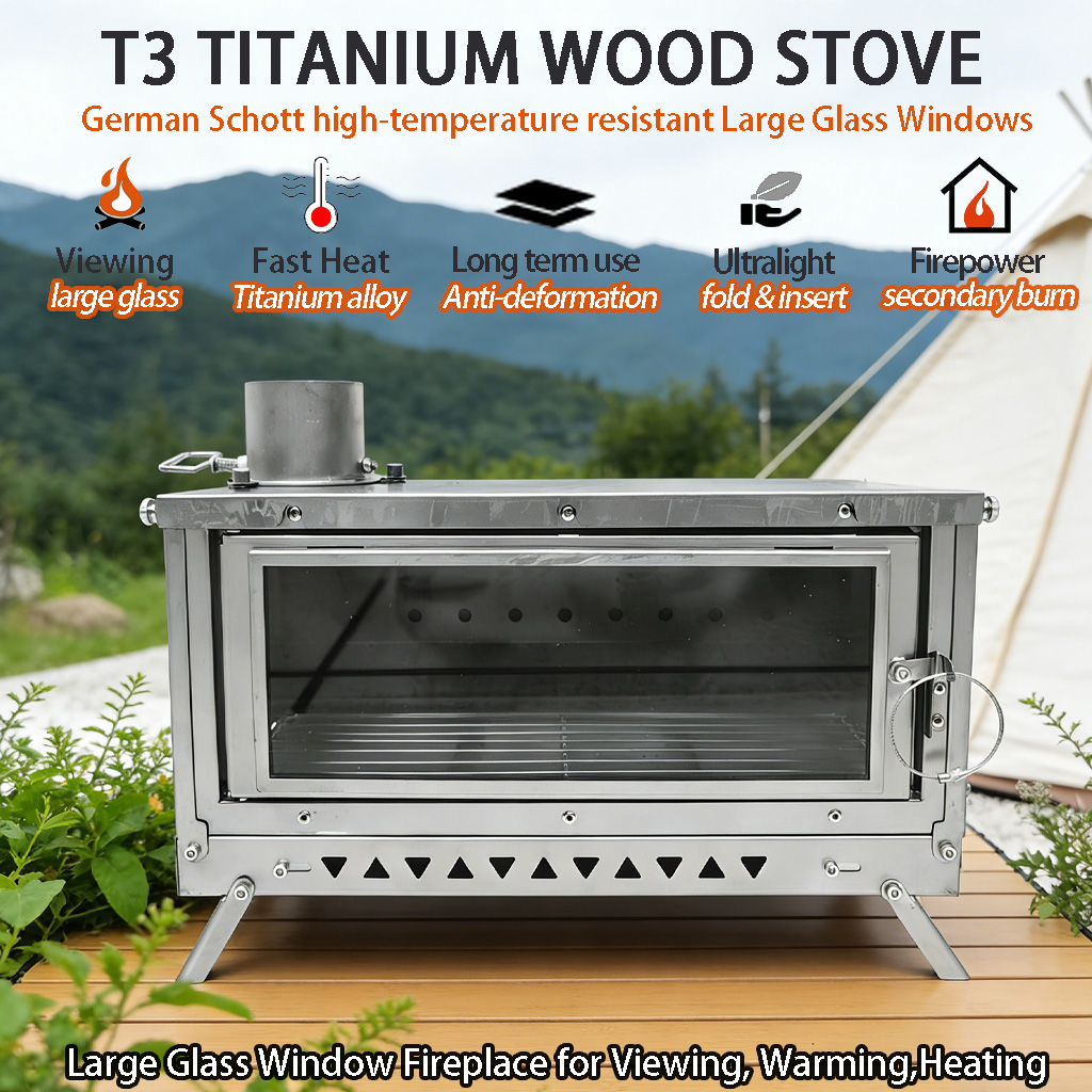 DANCHEL T3 Titanium Tent Stove - Outdoor Camping Wood Burning Stove recension och pris