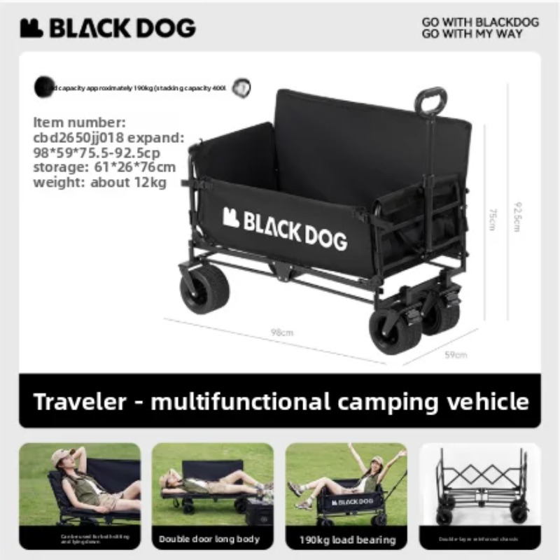 BLACKDOG Folding Camping Wagon - Outdoor Camping Trolley recension och pris