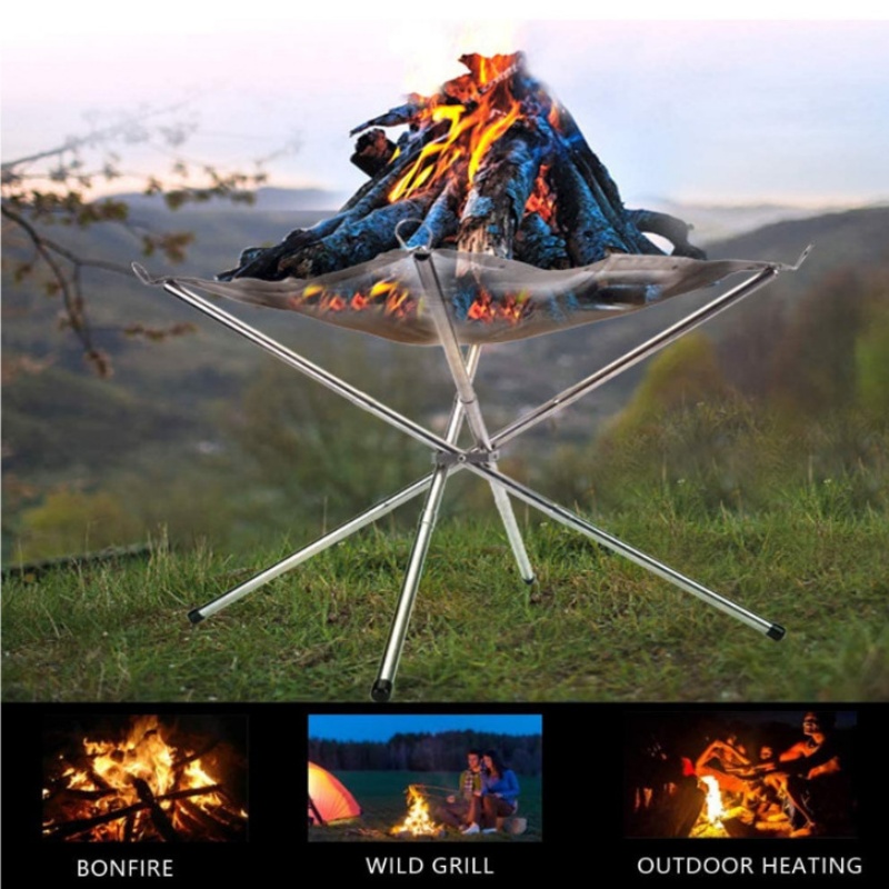 Outdoor BBQ Bonfire Rack Porta - Outdoor Camping Wood Burning Stove recension och pris