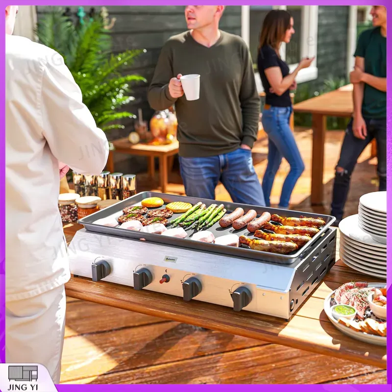 Gas Grill BBQ Grill with Non-S - Outdoor Camping Griddle recension och pris