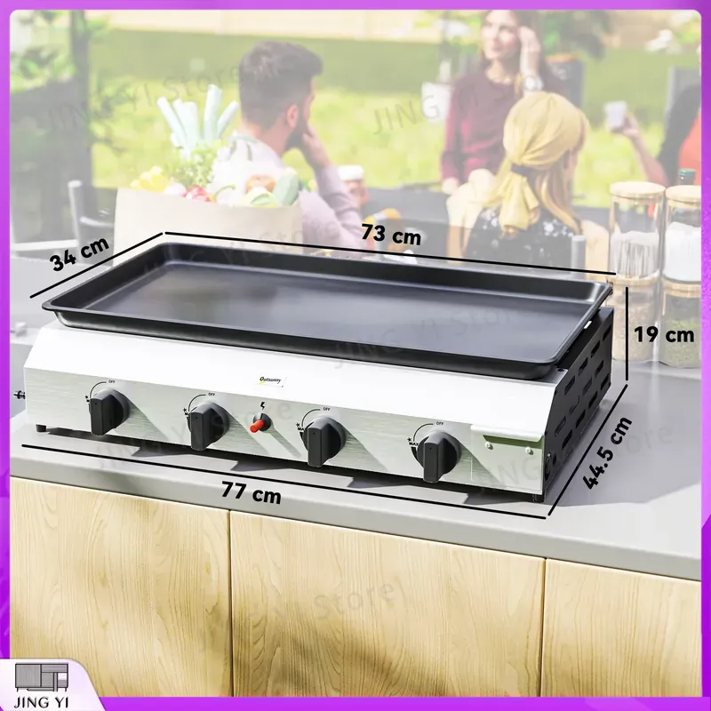Gas Grill BBQ Grill with Non-S - Outdoor Camping Griddle recension och pris