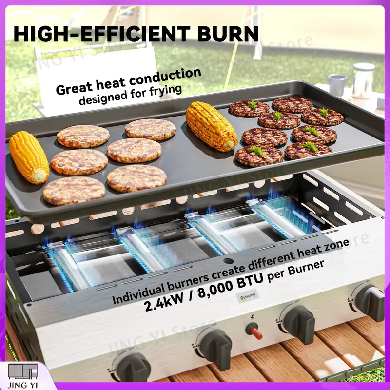 Gas Grill BBQ Grill with Non-S - Outdoor Camping Griddle recension och pris