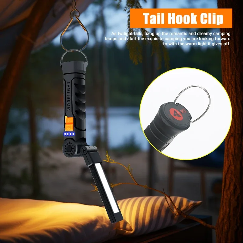 Portable COB LED Flashlight Re - Outdoor Camping Lampe recension och pris