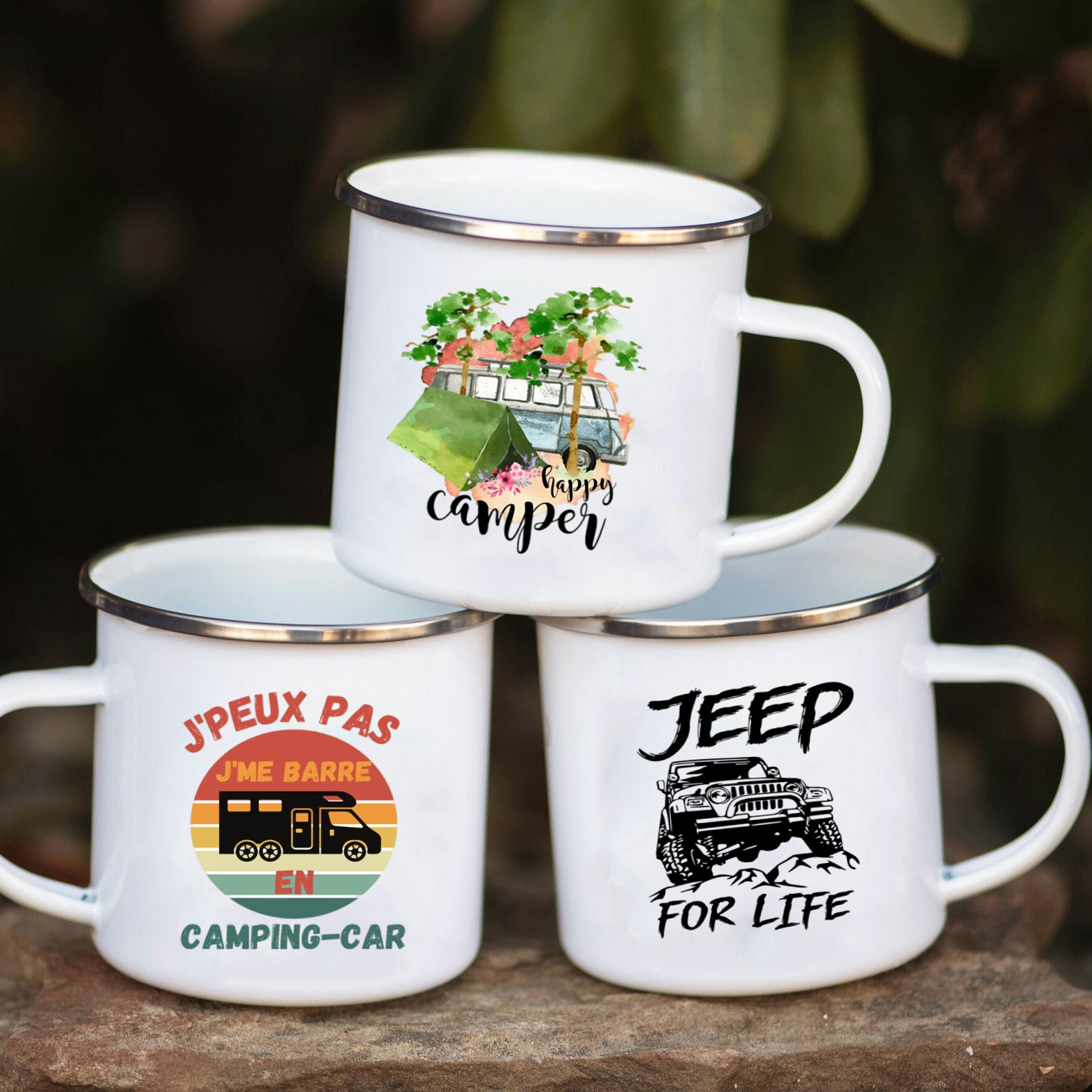 Camping Car Enamel Mug Adventu - Outdoor Camping Adventures recension och pris