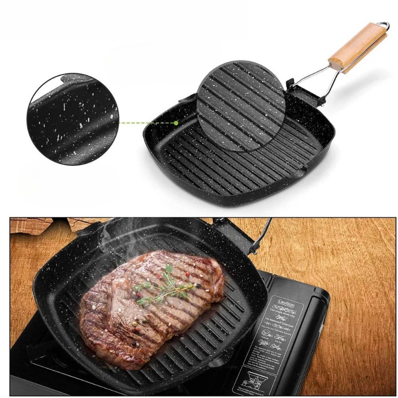 Square Grilling Skillet Steak  - Outdoor Camping Griddle recension och pris