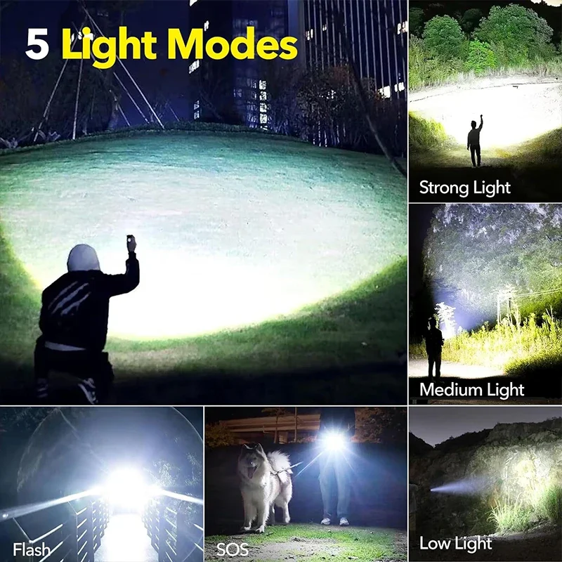 High Power LED Flashlight Rech - Outdoor Camping Lampe recension och pris