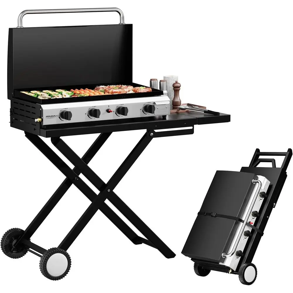 Portable 4-Burner Propane Grid - Outdoor Camping Griddle recension och pris