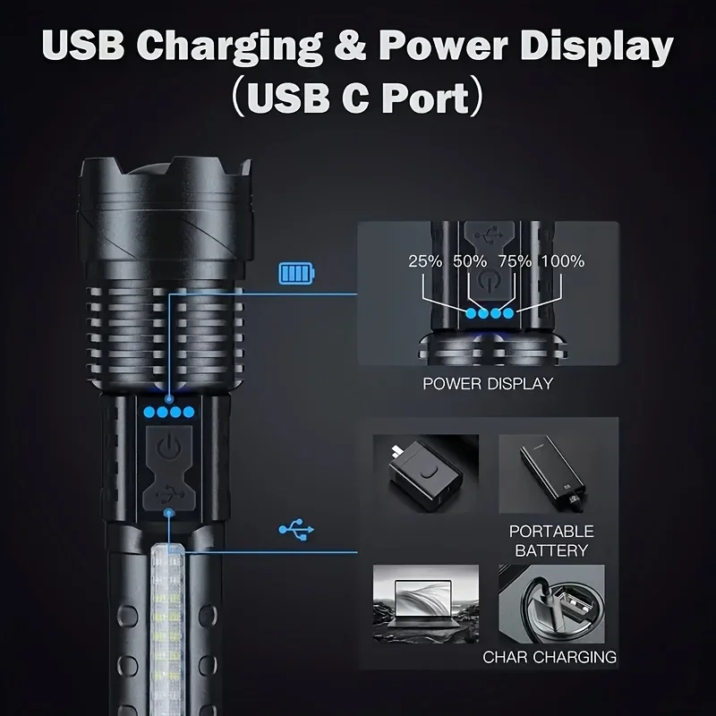Powerful LED Flashlight Batter - Outdoor Camping Lampe recension och pris