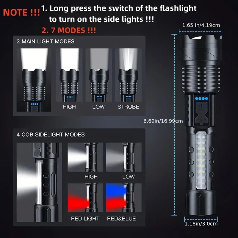 Powerful LED Flashlight Batter - Outdoor Camping Lampe recension och pris